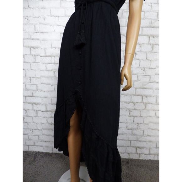 INC International Concepts Black Off Shoulder Tiered Peasant Dress XS NEW - Picture 14 of 16